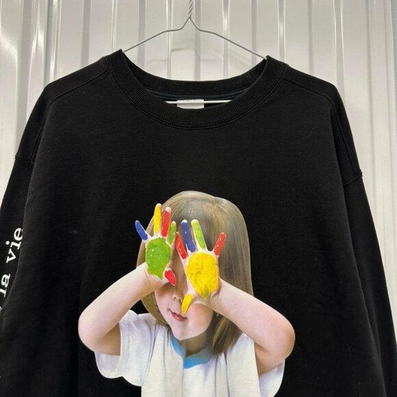 Acme de La Vie ADLV Girl Colorful Painted Hands Crewneck Size Large - Picture 3 of 7